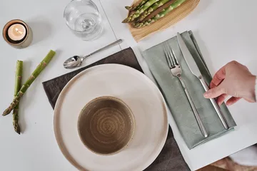 Clean serviettes 45 x 45 cm 4-pack - dusty green - Scandi Living