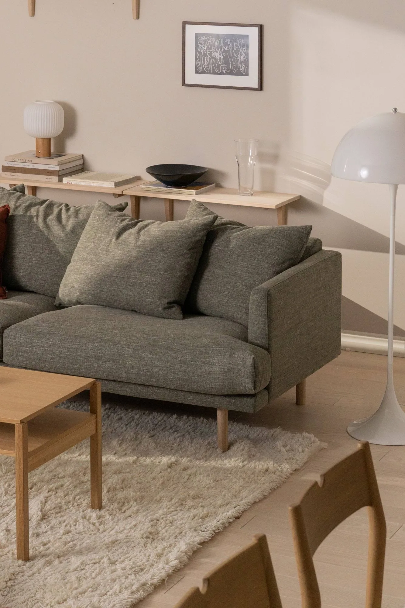 Cozy wool carpet natural white, 170x240 cm Scandi Living