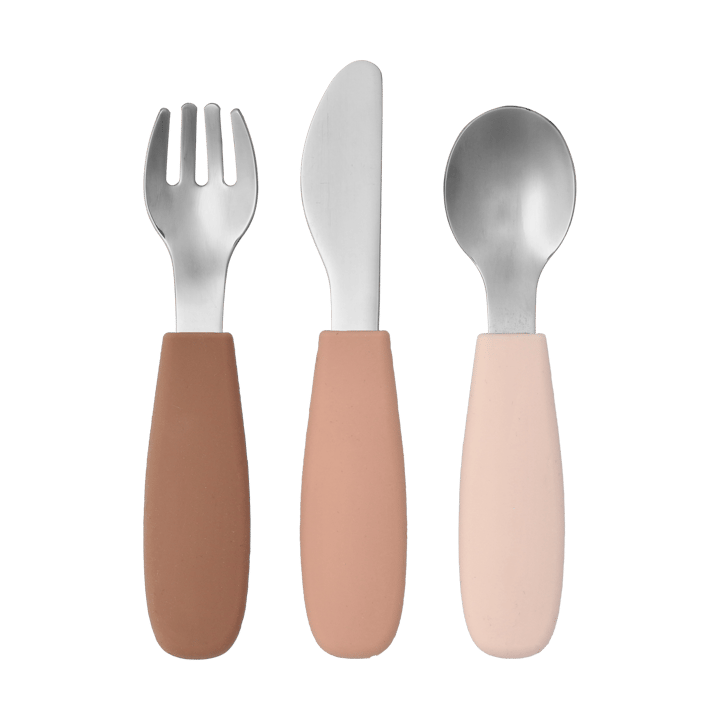 Dine cutlery set silicone 3 pieces - Blusher - Scandi Living