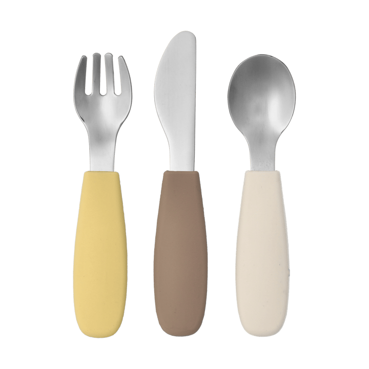 Dine cutlery set silicone 3 pieces - Taupe - Scandi Living