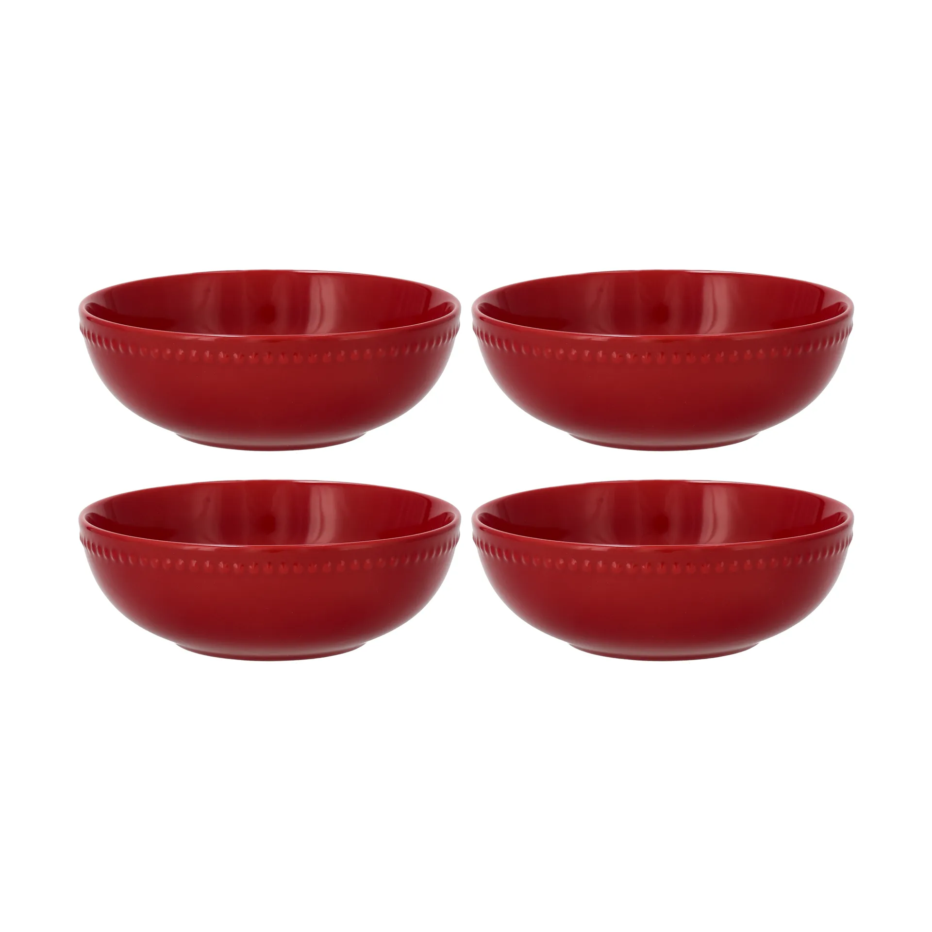 Dots breakfast bowl 60 cl 4-pack, Red Scandi Living