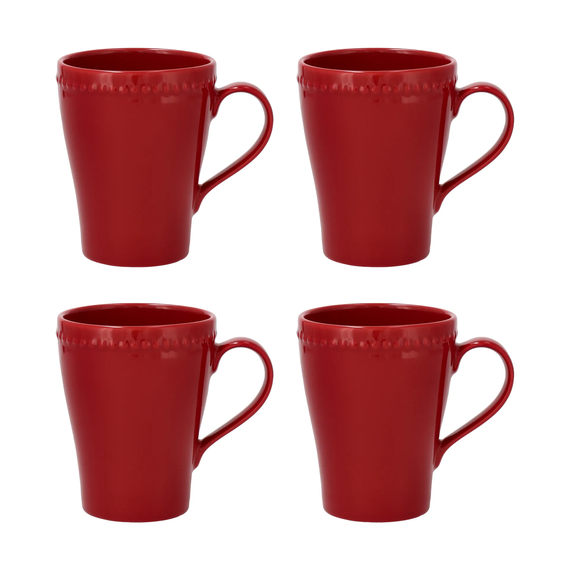 Dots mug 35 cl 4-pack, Red Scandi Living