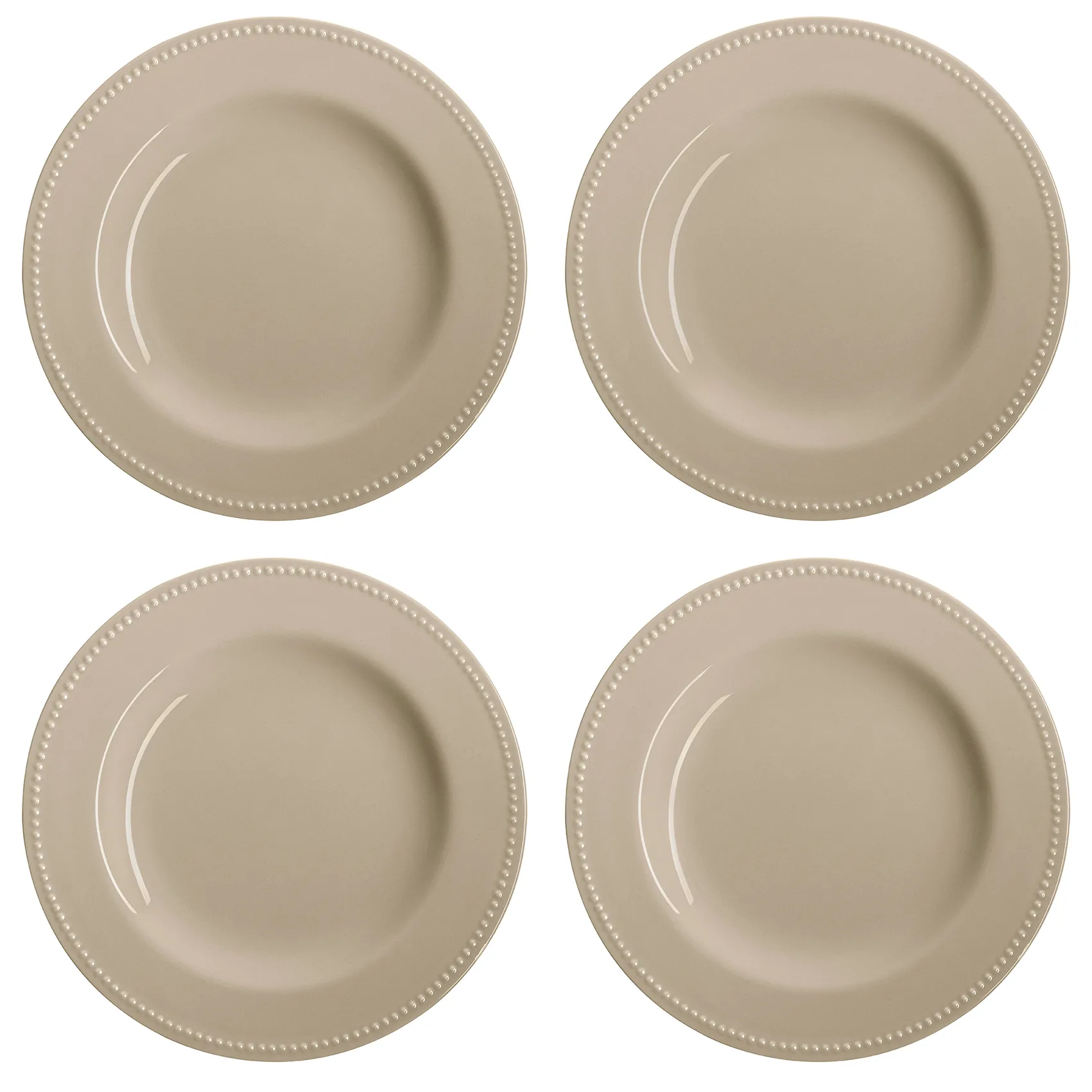 Dots plate 28 cm 4-pack, Beige Scandi Living