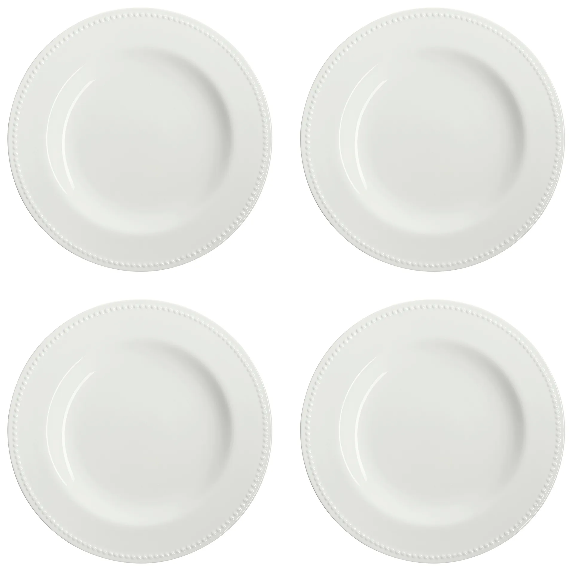 Dots plate 28 cm 4-pack, Creamy white Scandi Living