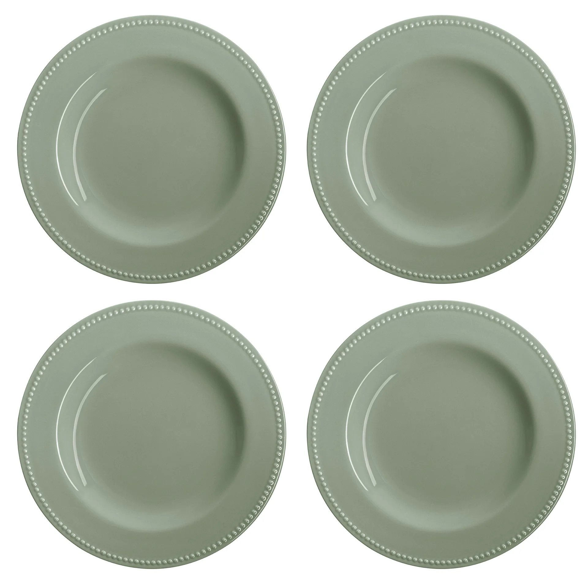 Dots plate 28 cm 4-pack, Green Scandi Living