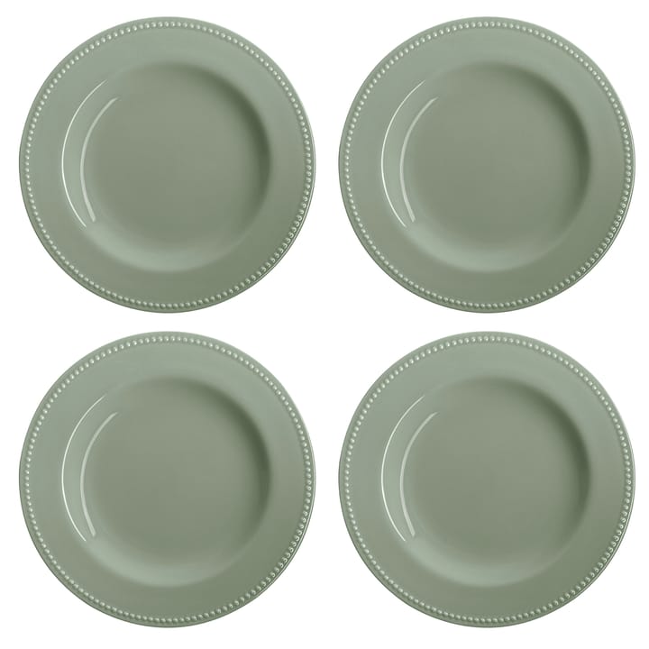Dots plate 28 cm 4-pack - Green - Scandi Living