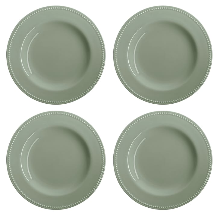 Dots plate 28 cm 4-pack - green - Scandi Living