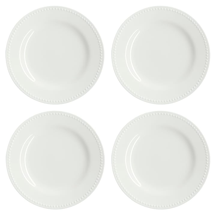 Dots small plate 22 cm 4-pack, Creamy white Scandi Living