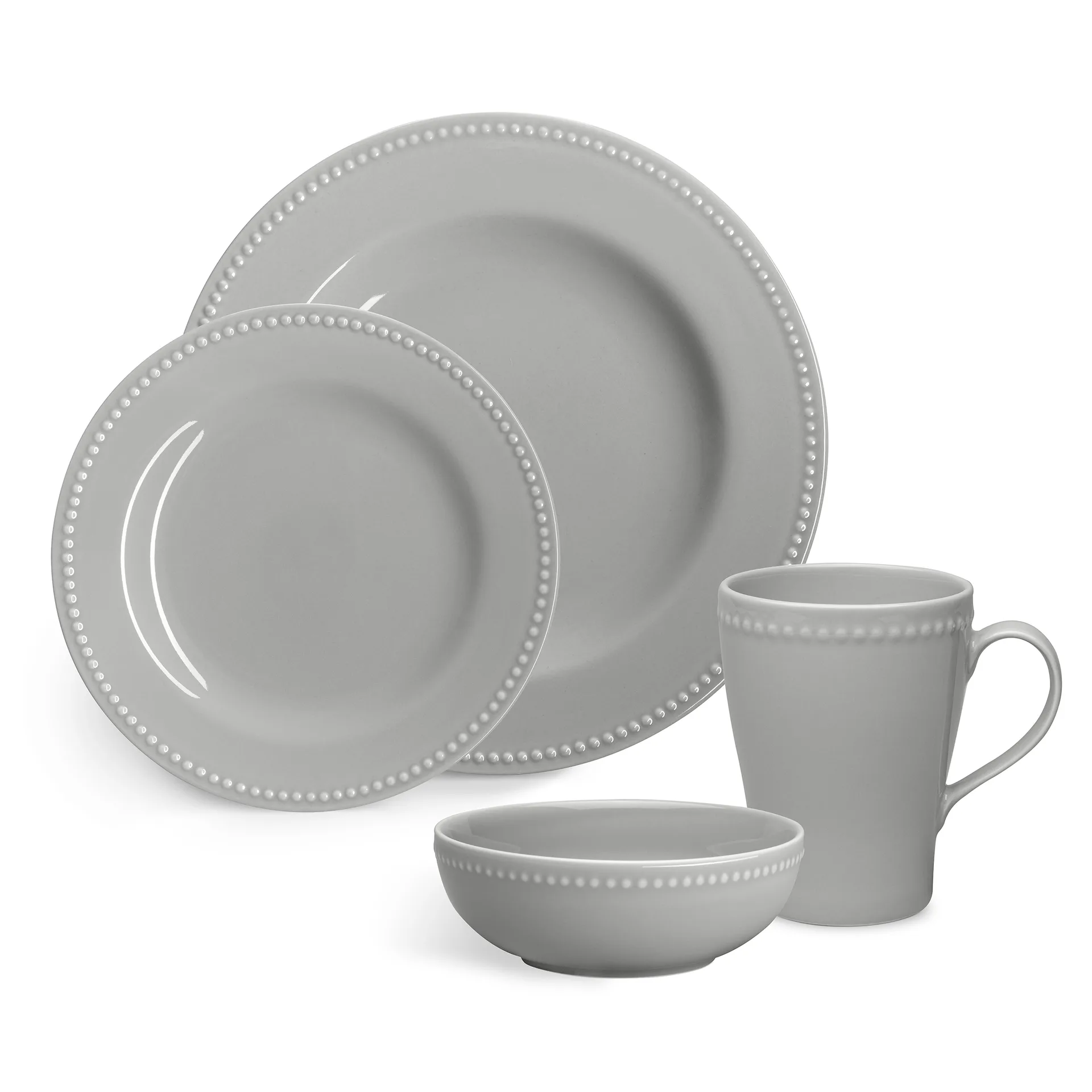Dots small plate 22 cm 4-pack, Grey Scandi Living