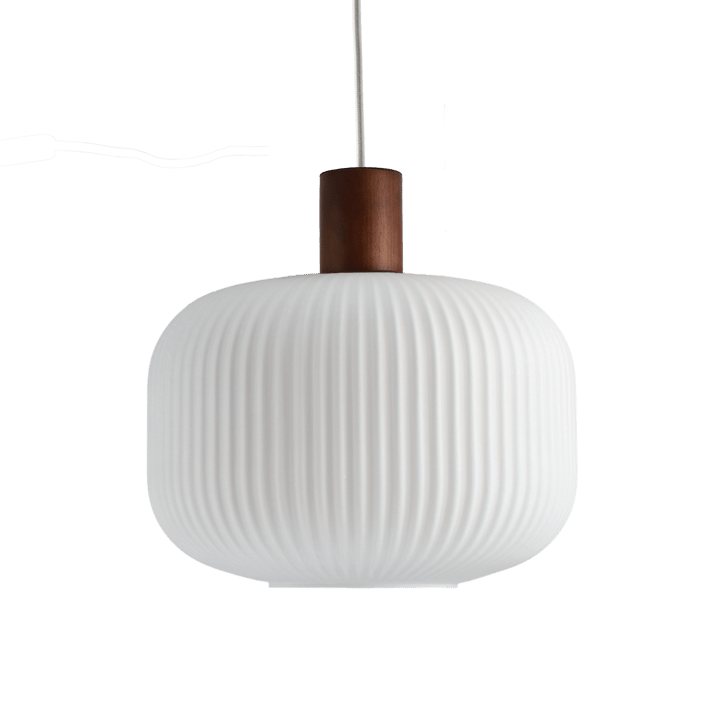 Fair ceiling lamp Ø30 cm - Frosted glass-dark stained ash - Scandi Living