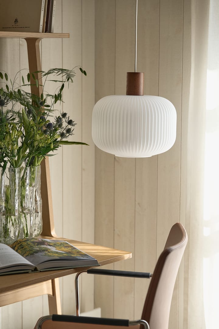 Fair ceiling lamp Ø30 cm, Frosted glass-dark stained ash Scandi Living