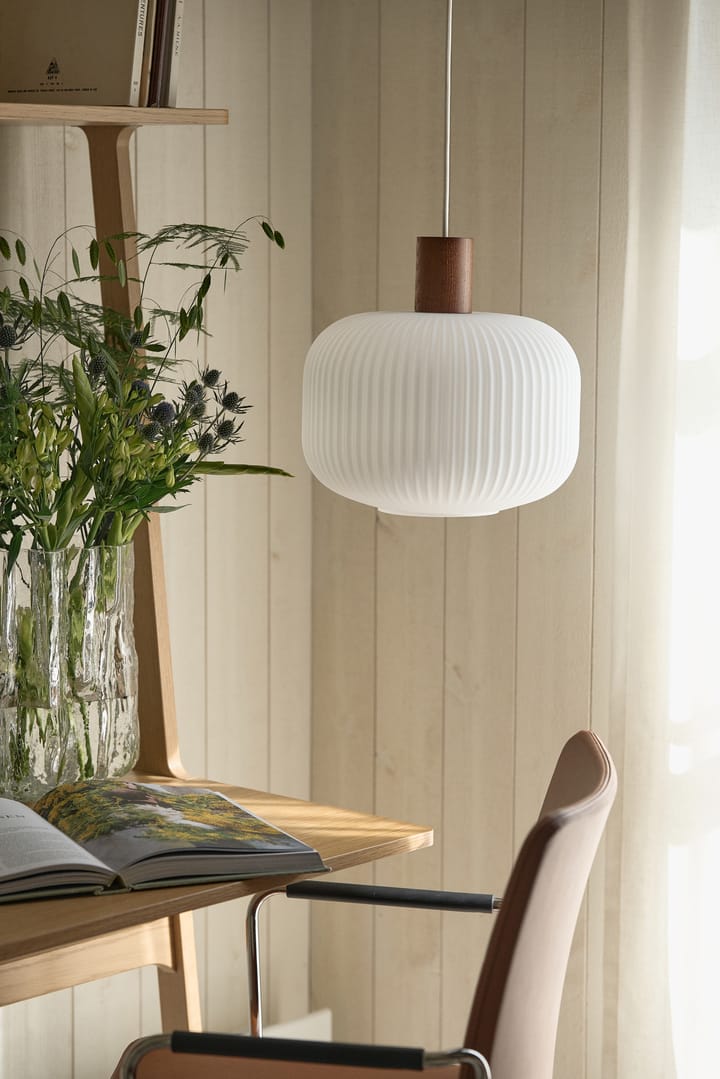 Fair ceiling lamp Ø30 cm, Frosted glass-dark stained ash Scandi Living
