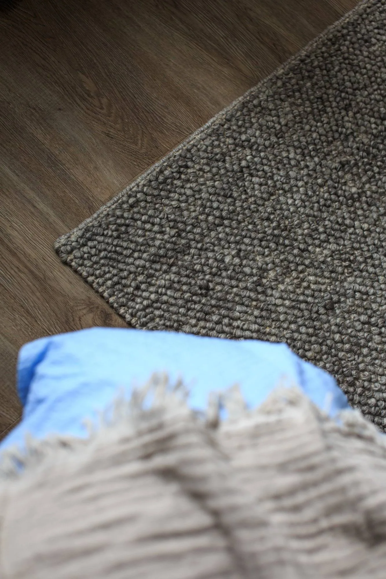 Flock wool carpet nature grey, 170x240 cm Scandi Living
