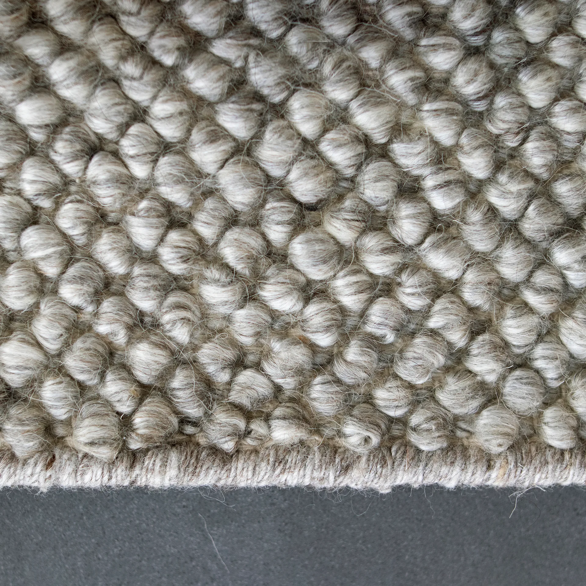 Flock wool carpet nature grey, 200x300 cm Scandi Living