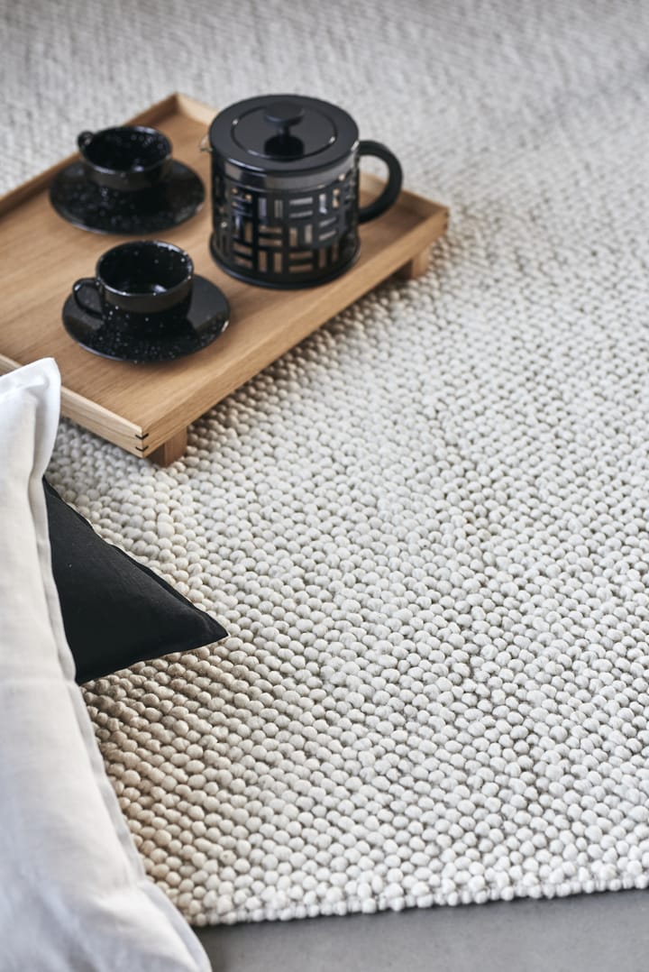 Flock wool rug natural white, 170x240 cm Scandi Living