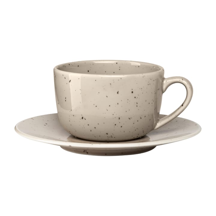 Freckle cup with saucer 26 cl, Beige Scandi Living