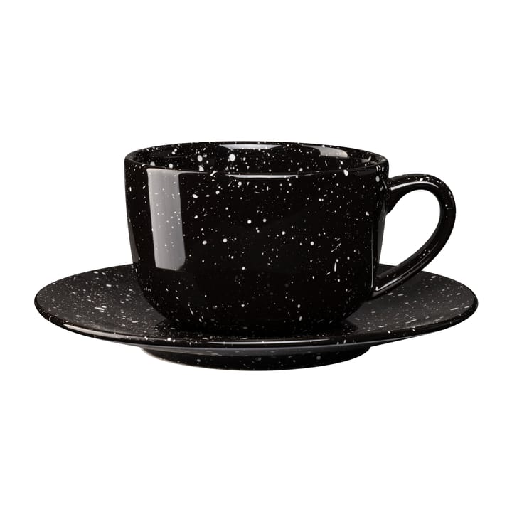 Freckle cup with saucer 26 cl, Black Scandi Living