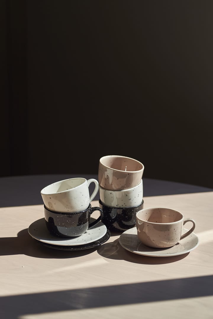 Freckle cup with saucer 26 cl, Black Scandi Living