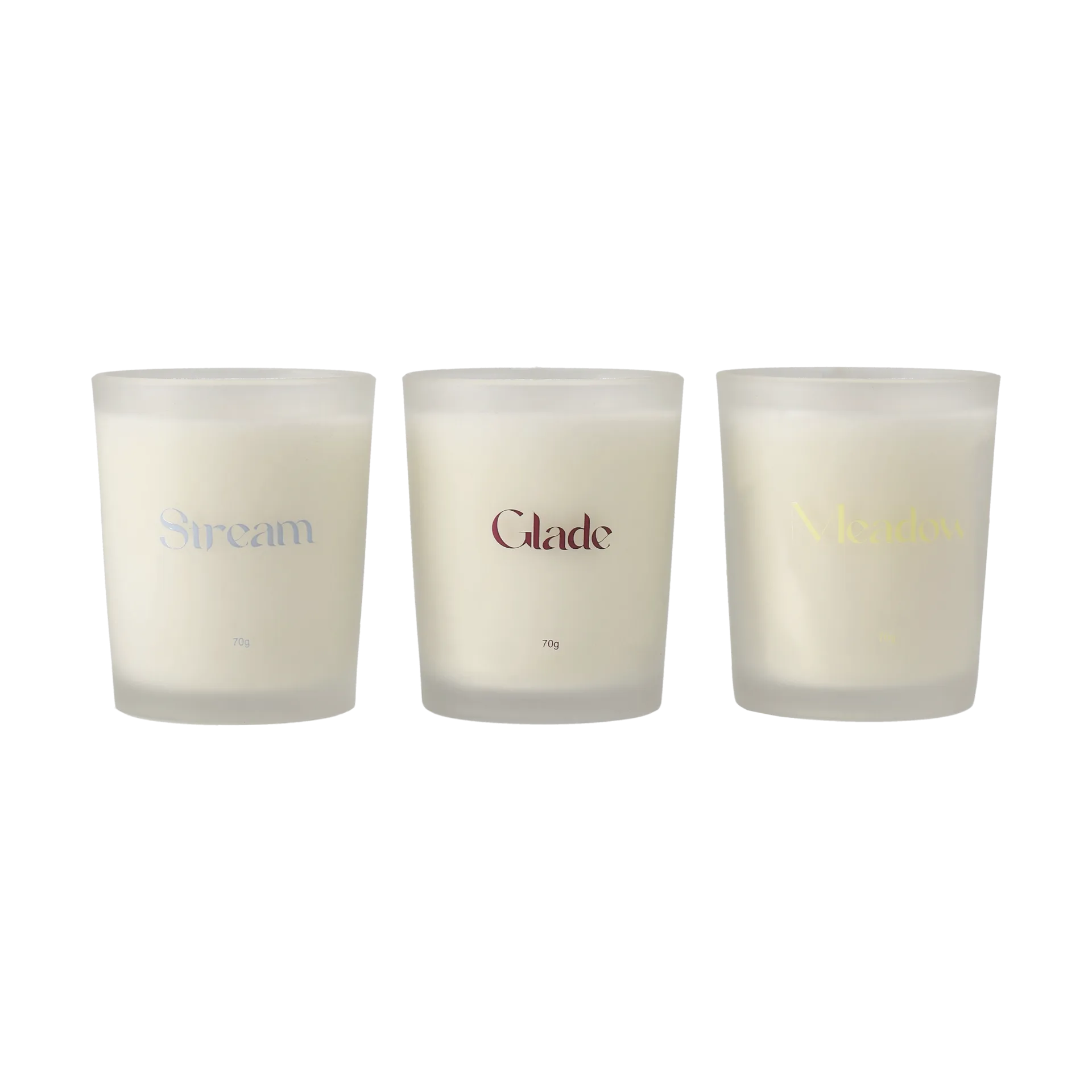 Gift wrap scented candle 70g 3-pack, Stream/Glade/Meadow Scandi Living