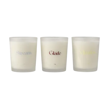 Gift wrap scented candle 70g 3-pack - Stream/Glade/Meadow - Scandi Living