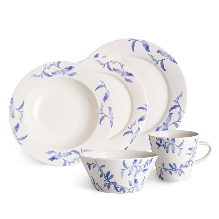 Havspil deep plate 23 cm 4-pack, blue-white Scandi Living