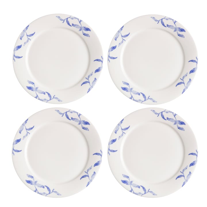 Havspil side plate 21 cm 4-pack - blue-white - Scandi Living