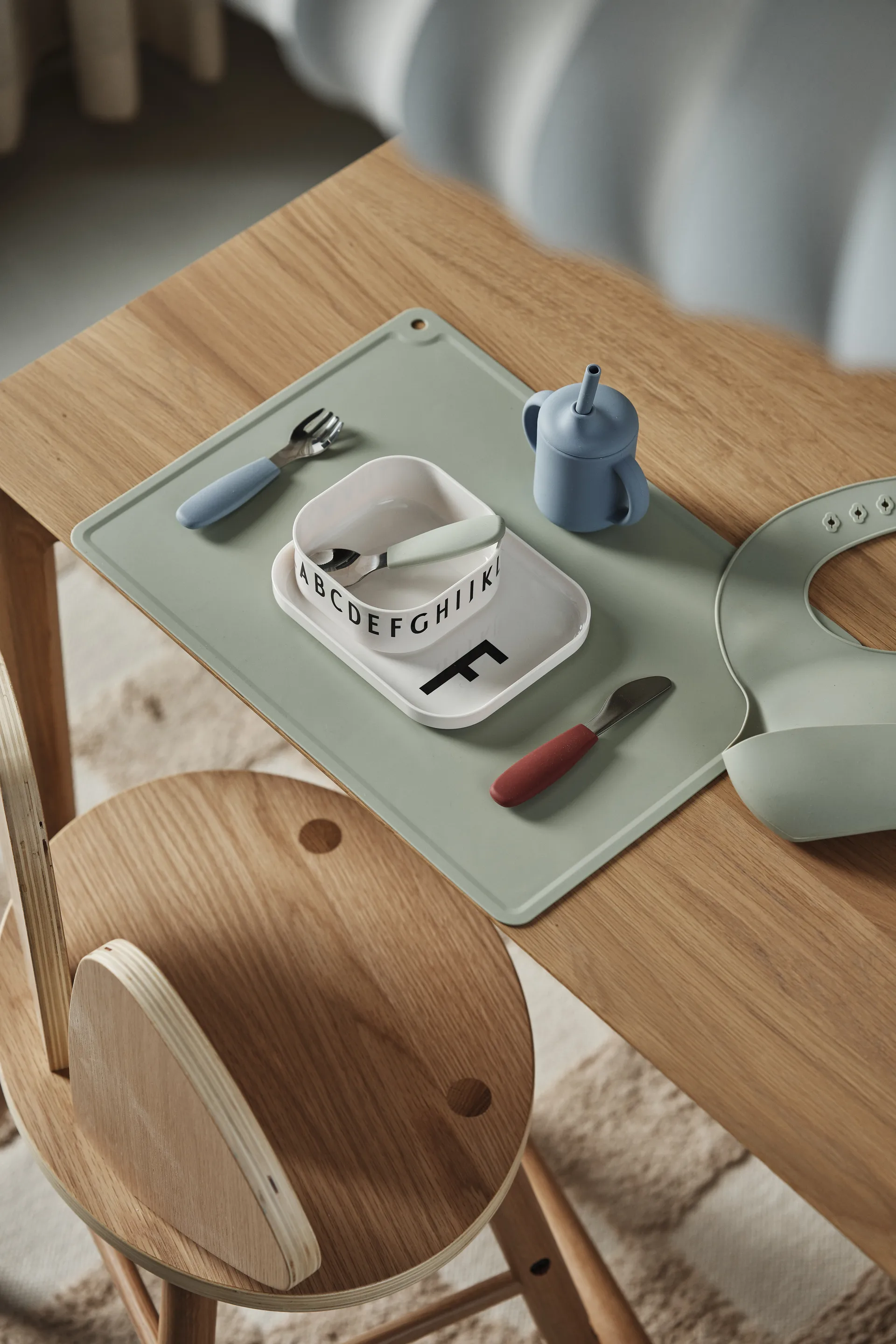 Idun mug with silicone straw 120 ml, Blue Scandi Living