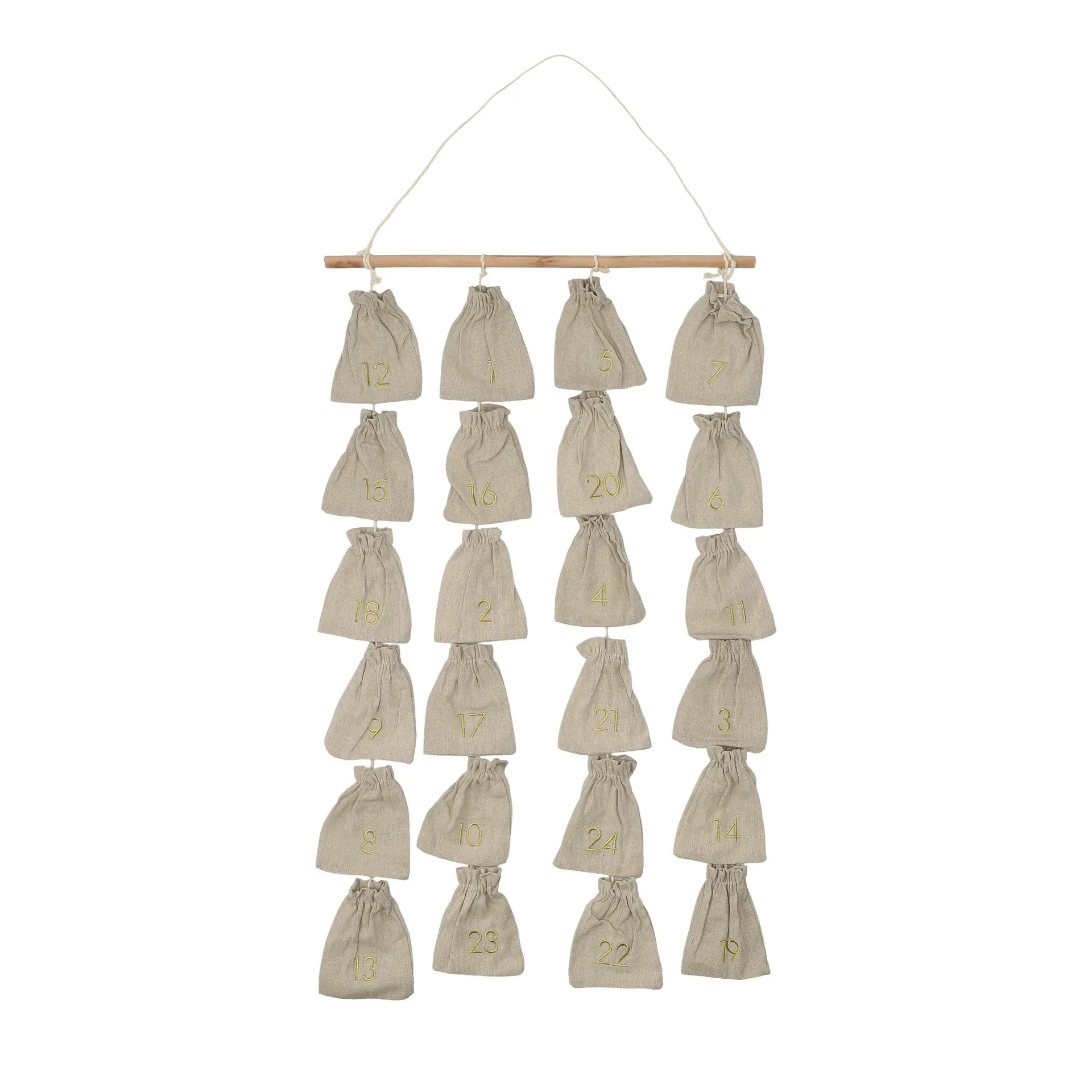 Joyful Advent Calendar 75 cm, Beige Scandi Living
