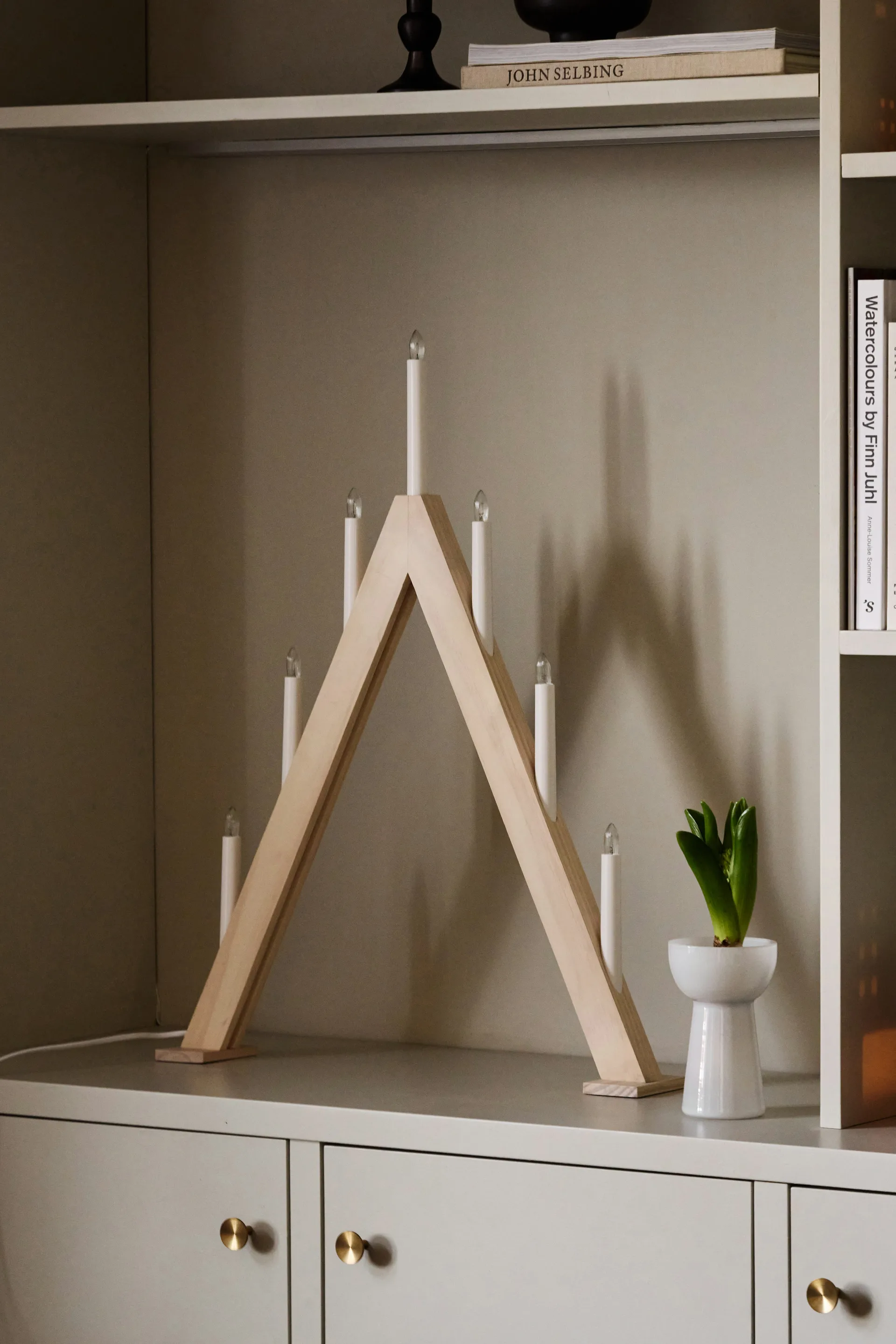 Nord advent candelabra 60 cm, White stained Scandi Living