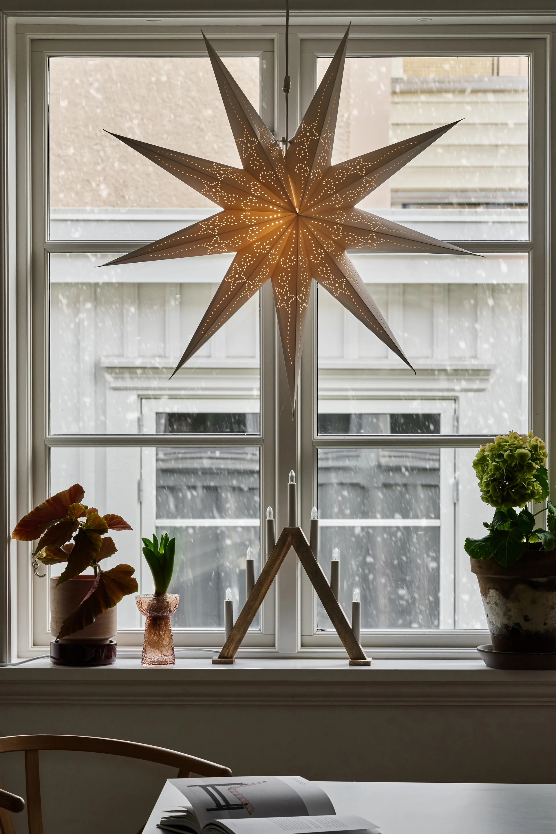 Nord advent candlestick 40 cm, Dark stained Scandi Living