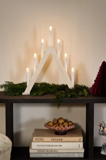 Nord advent candlestick 40 cm - White stained - Scandi Living