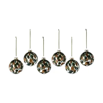 Overcast Christmas bauble Ø8 cm 6-pack - Green - Scandi Living