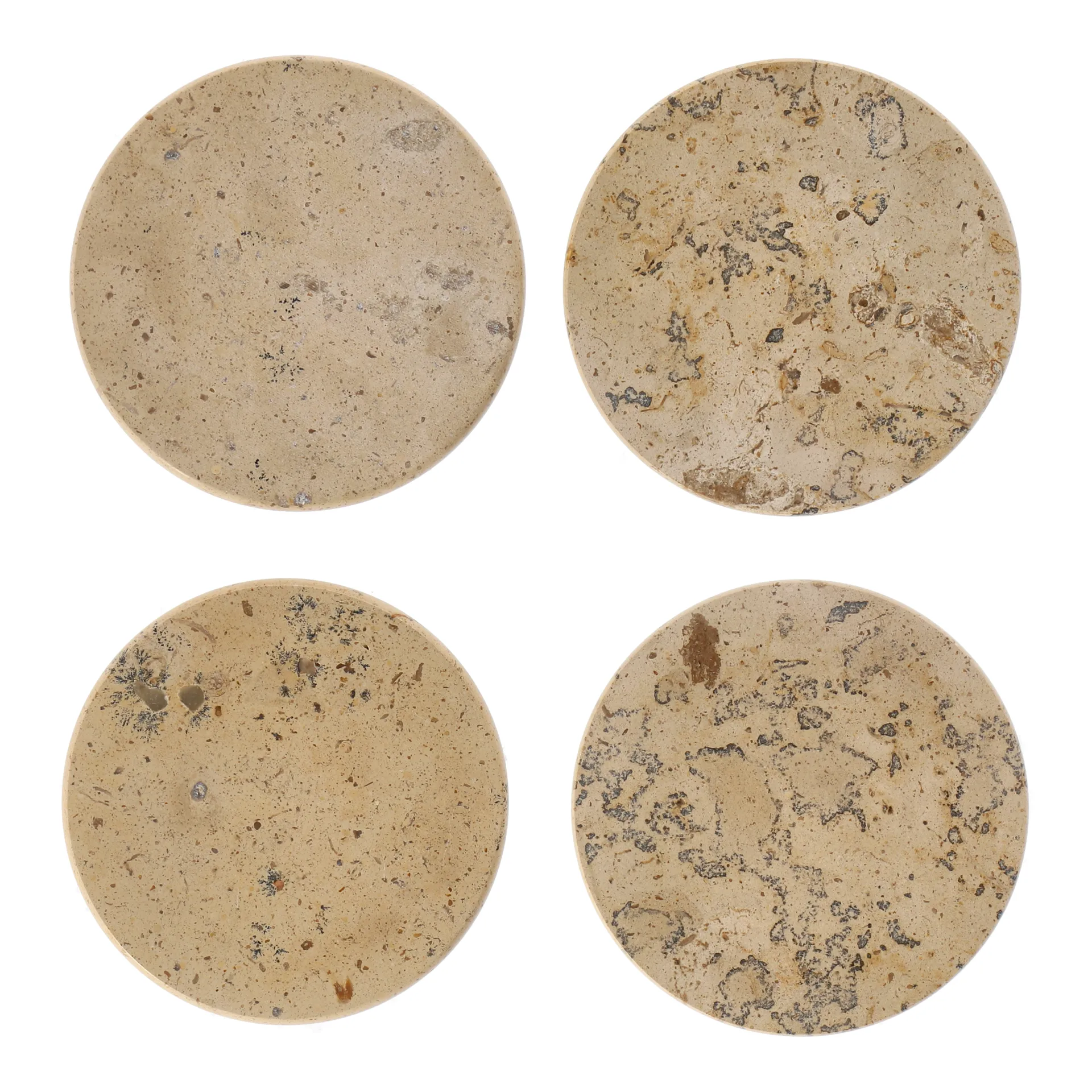 Ridge glass coasters Ø10 cm 4-pack, Marble Scandi Living