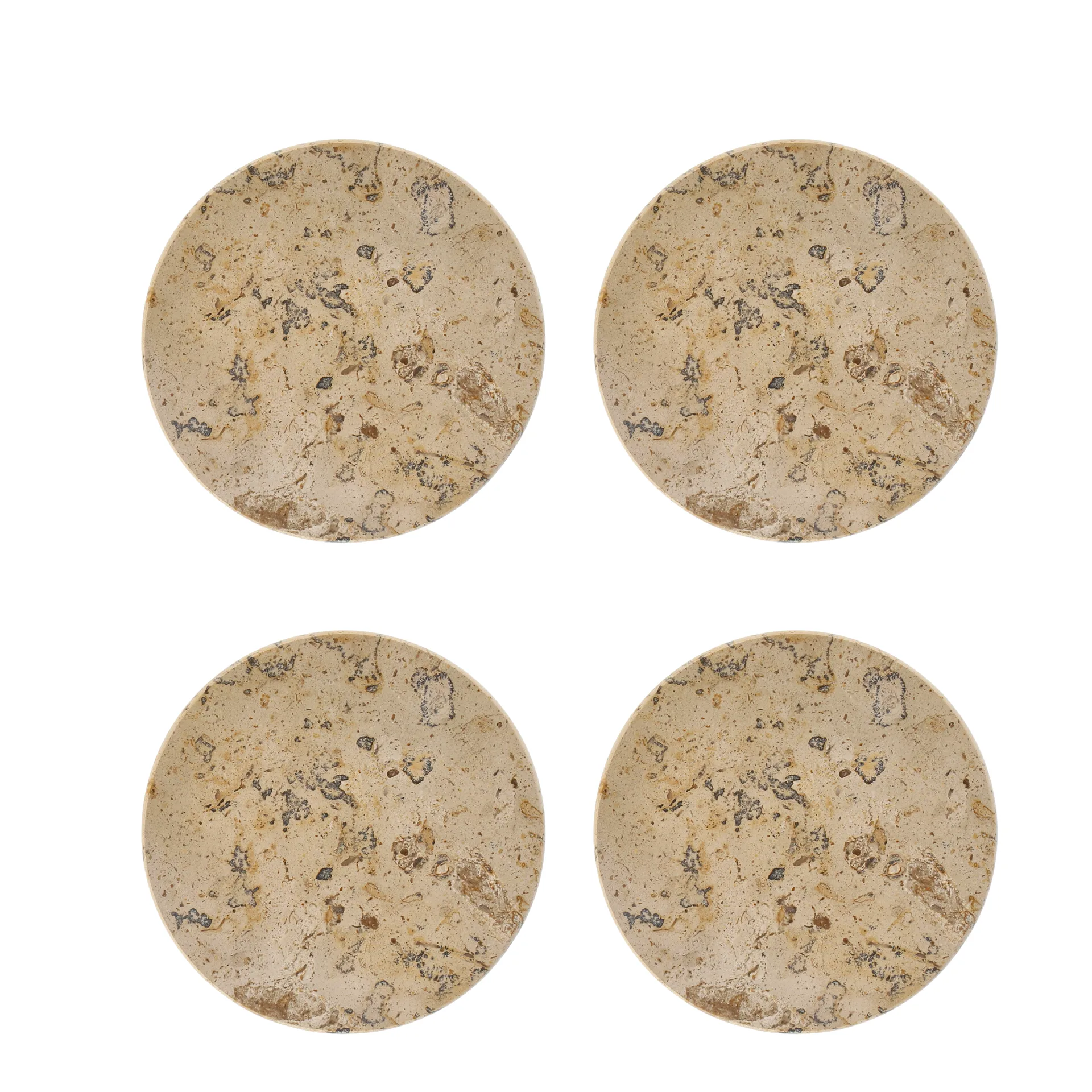 Ridge glass coasters Ø10 cm 4-pack, Marble Scandi Living