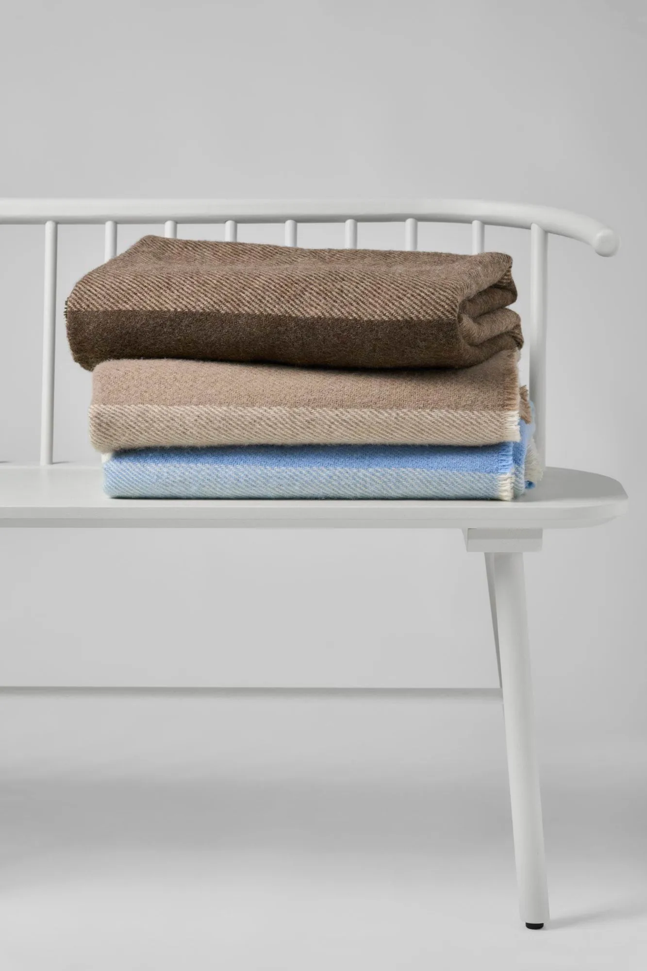 Row wool throw, Beige, 120x185 cm Scandi Living
