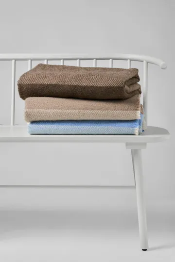 Row wool throw - Light blue, 120x185 cm - Scandi Living