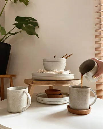 Sandsbro pasta plate light grey, Ø23 cm, 8-pack - Scandi Living