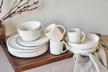 Sandsbro pasta plate offwhite, Ø23 cm, 8-pack - Scandi Living