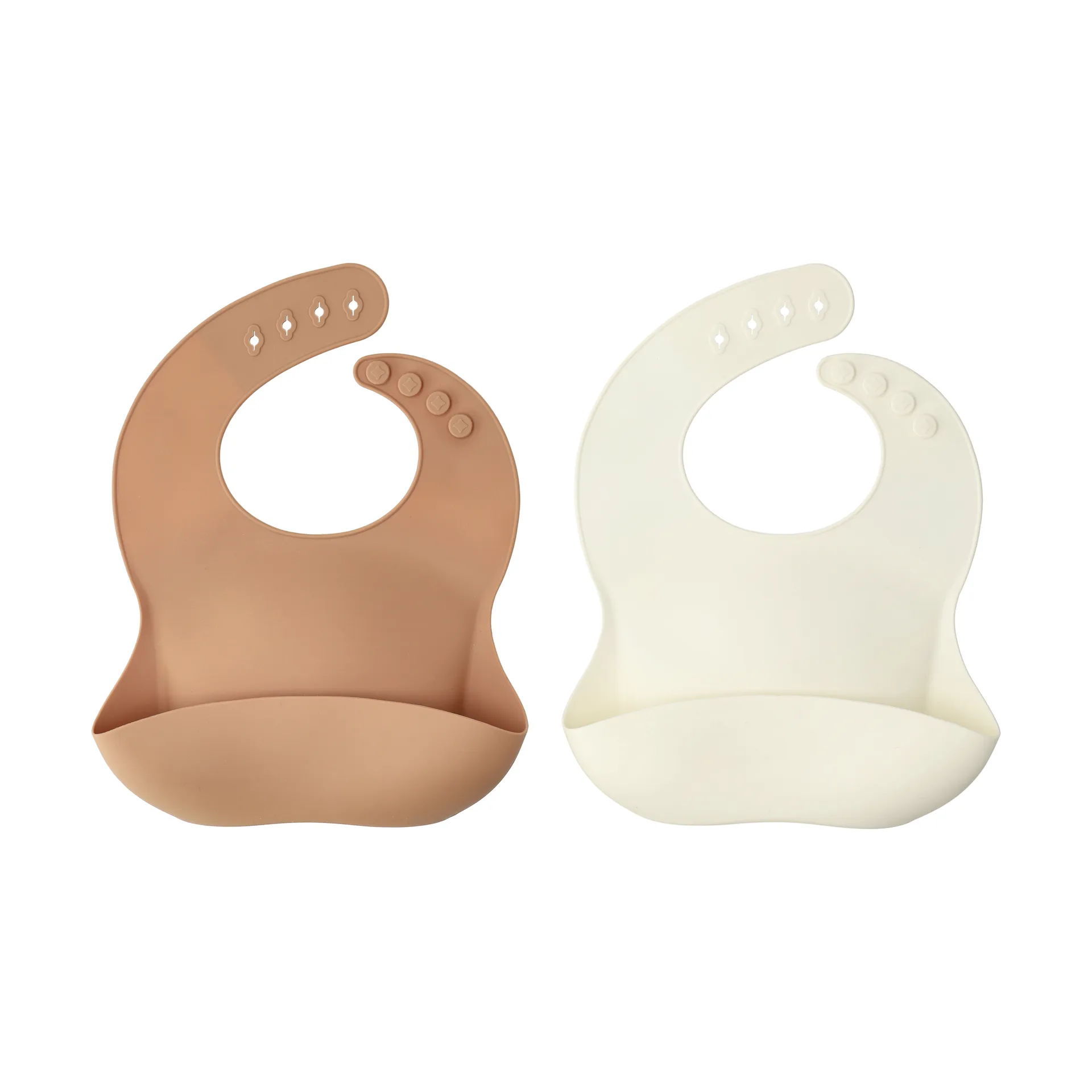 Silly bib silicone 2-pack, Vanilla-hazelnut Scandi Living