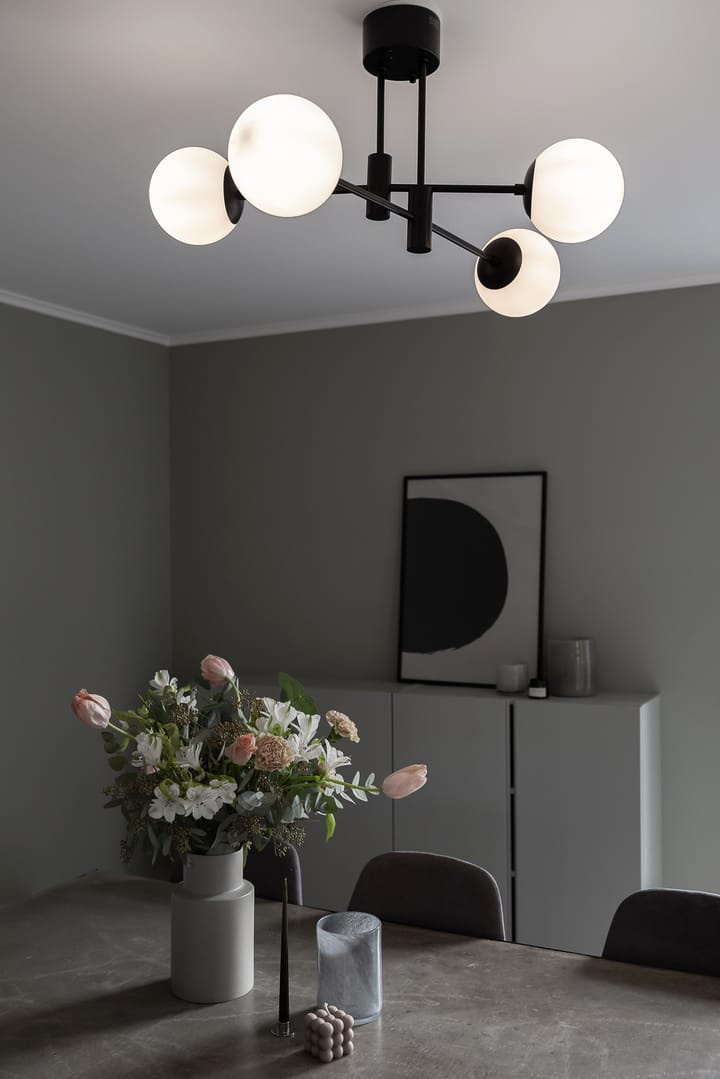 Solar ceiling lamp black 73 cm, Frosted white Scandi Living