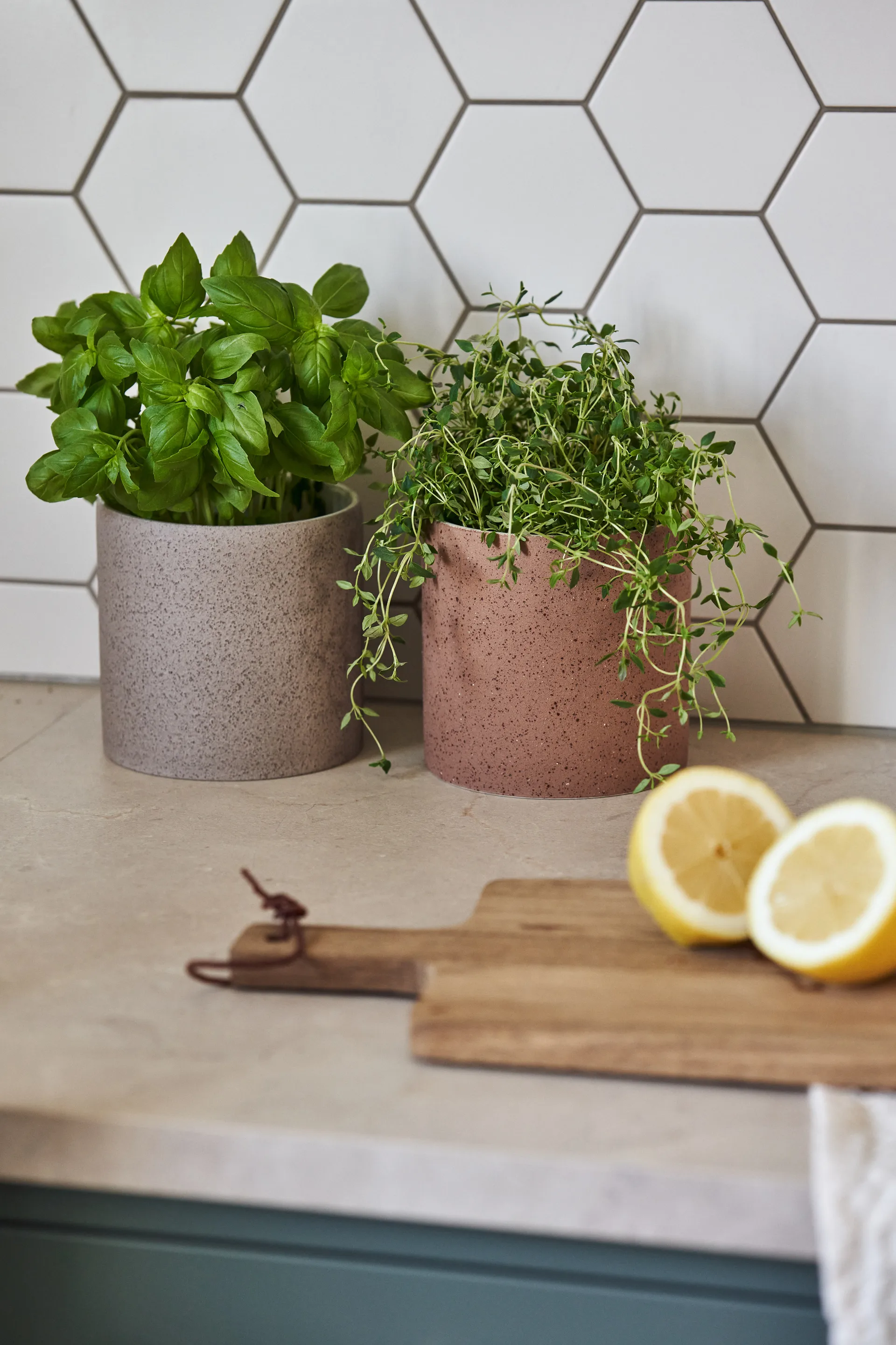 Speckled pot Ø12 cm, Beige Scandi Living