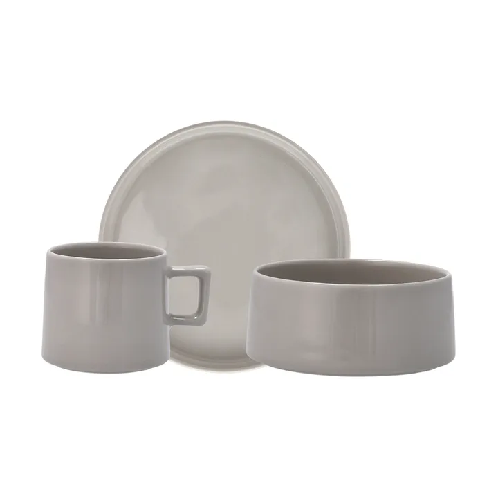 Taper breakfast set 12 pieces - Light grey - undefined - Scandi Living
