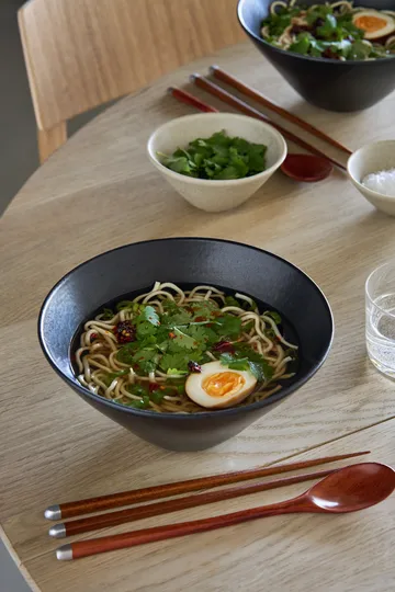 Terra ramen bowl - Black stoneware, Ø20 cm - Scandi Living