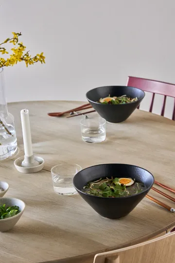 Terra ramen bowl - Black stoneware, Ø20 cm - Scandi Living