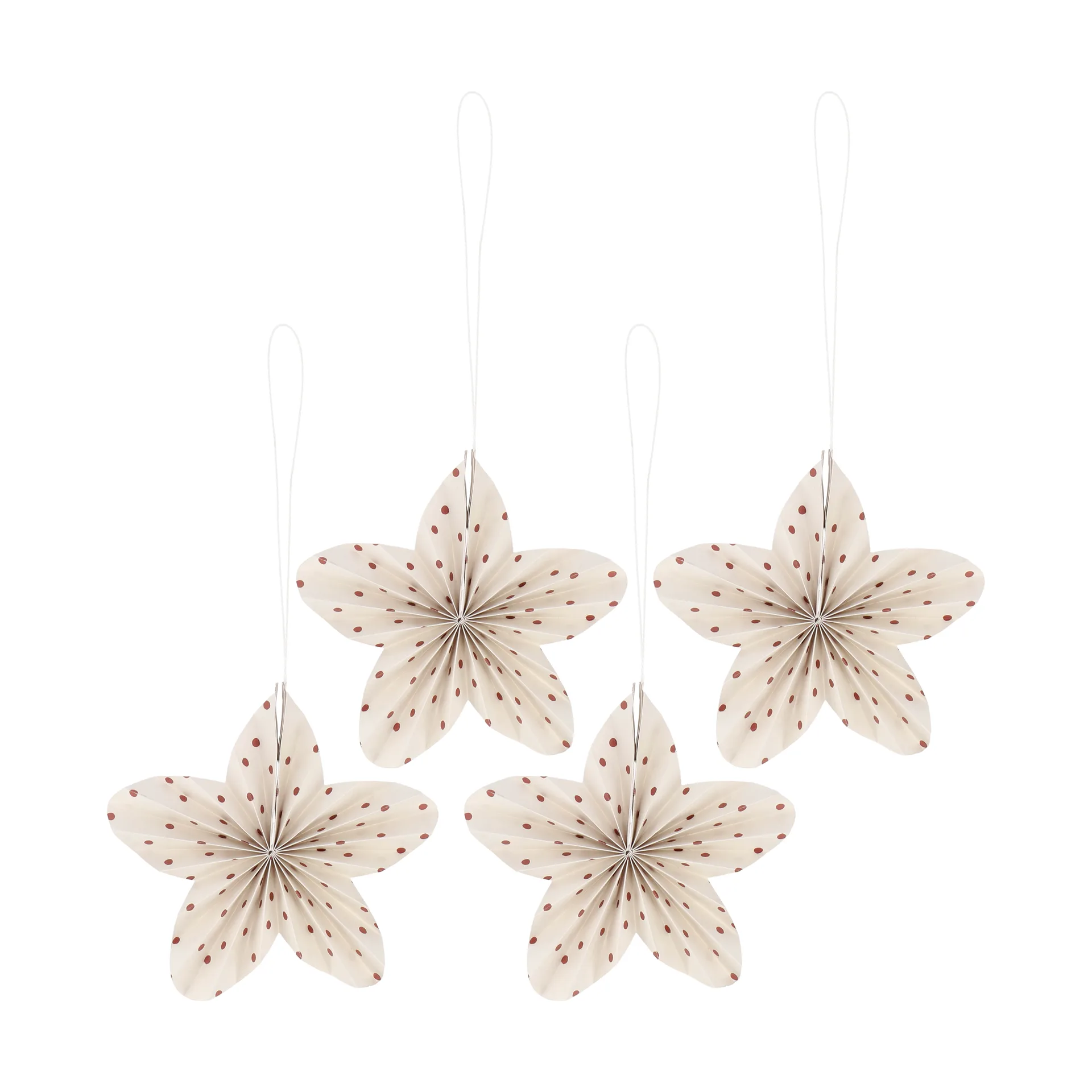 Twinkle Christmas tree ornaments 4-pack, Red polka-dot Scandi Living