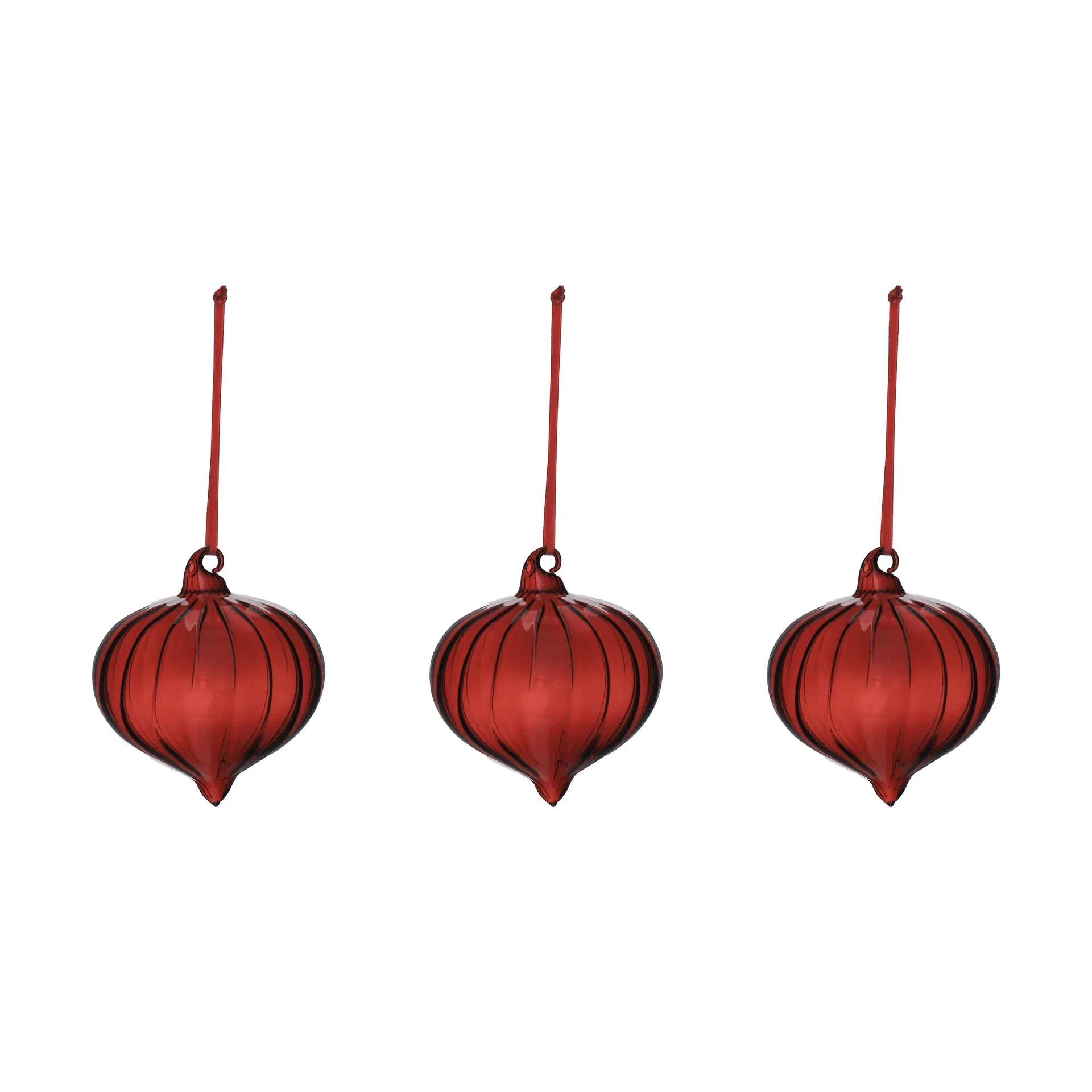 Whisper Christmas bauble 3-pack, Red Scandi Living