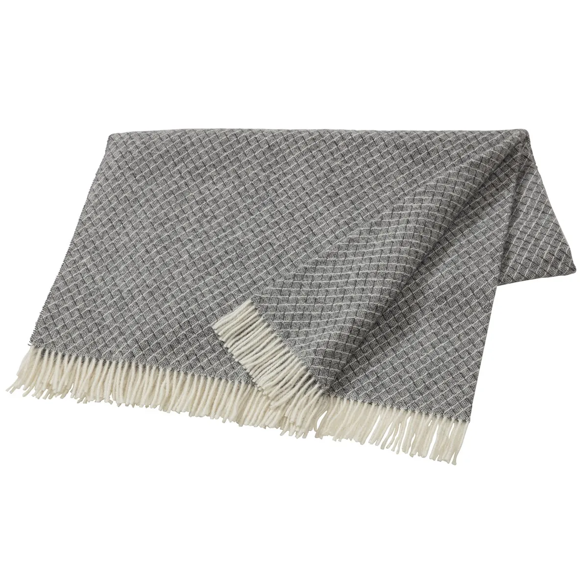 Wicker wool throw, grey Scandi Living