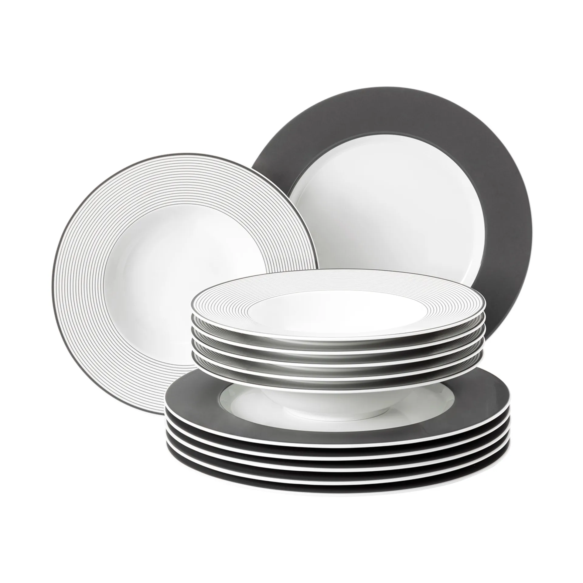 No Limits service set 12 pieces, Antracite Seltmann Weiden