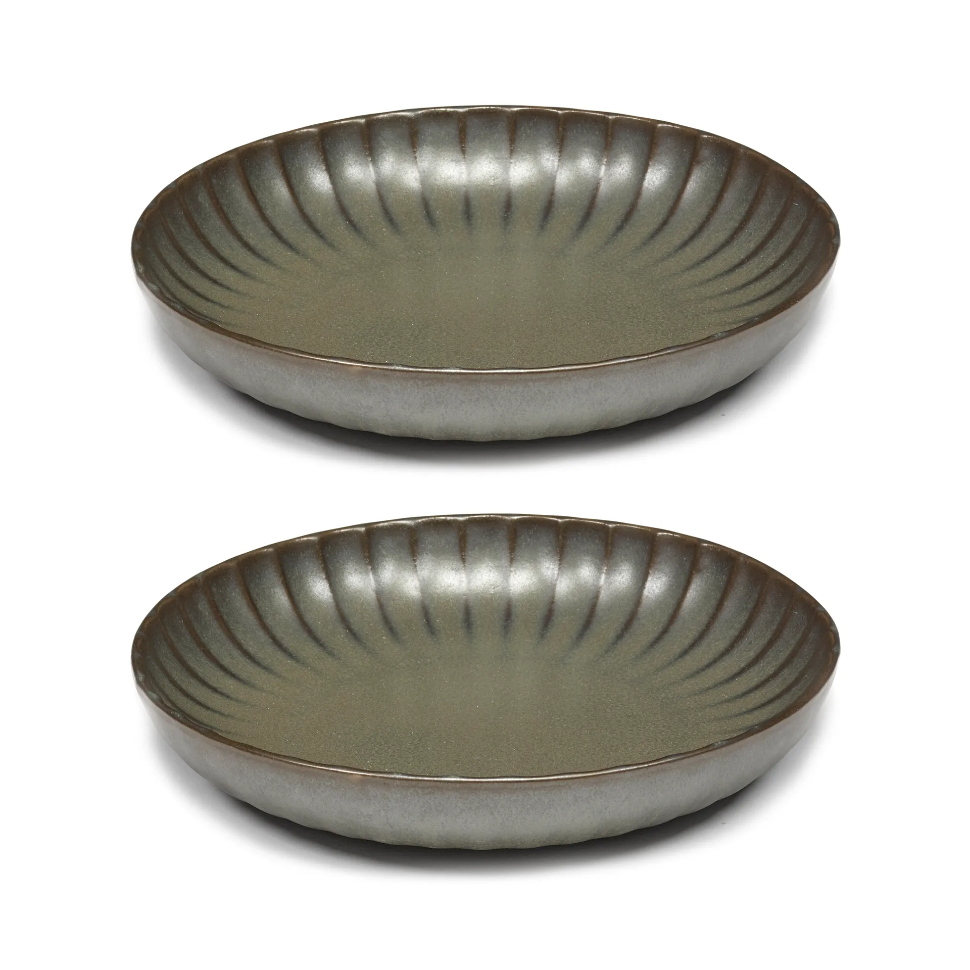 Inku high plate M Ø21 cm 2-pack, Green Serax