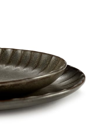 Inku oval serving bowl M 15.4x22 cm - Green - Serax